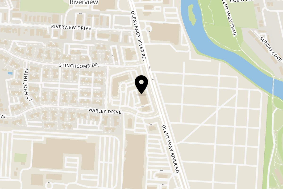 Map showing the location of Taste of Awadh By Chef Anand on 3011 Olentangy River Rd in Columbus